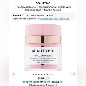 BeautyBio the Zenbubble oil free calming gel cream